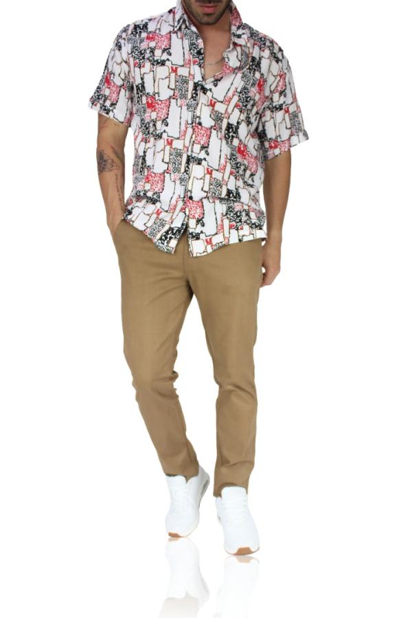 Pantalón De Vestir Camel Slim Fit De Algodón Stretch Para Hombre